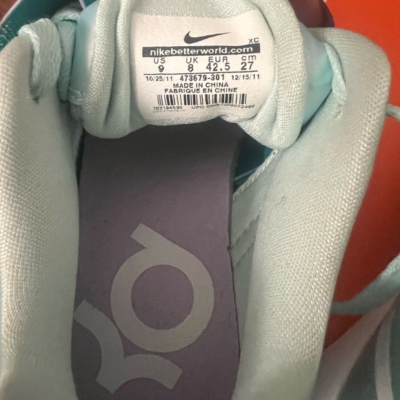 Nike Zoom KD IV Mint Candy/White New Green Size 9 - Picture 9 of 10